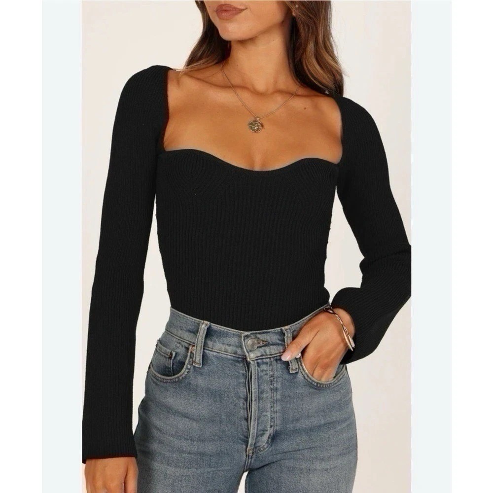 Eleven Six Women's Elle Bodycon Ribbed‎ Sweater Medium